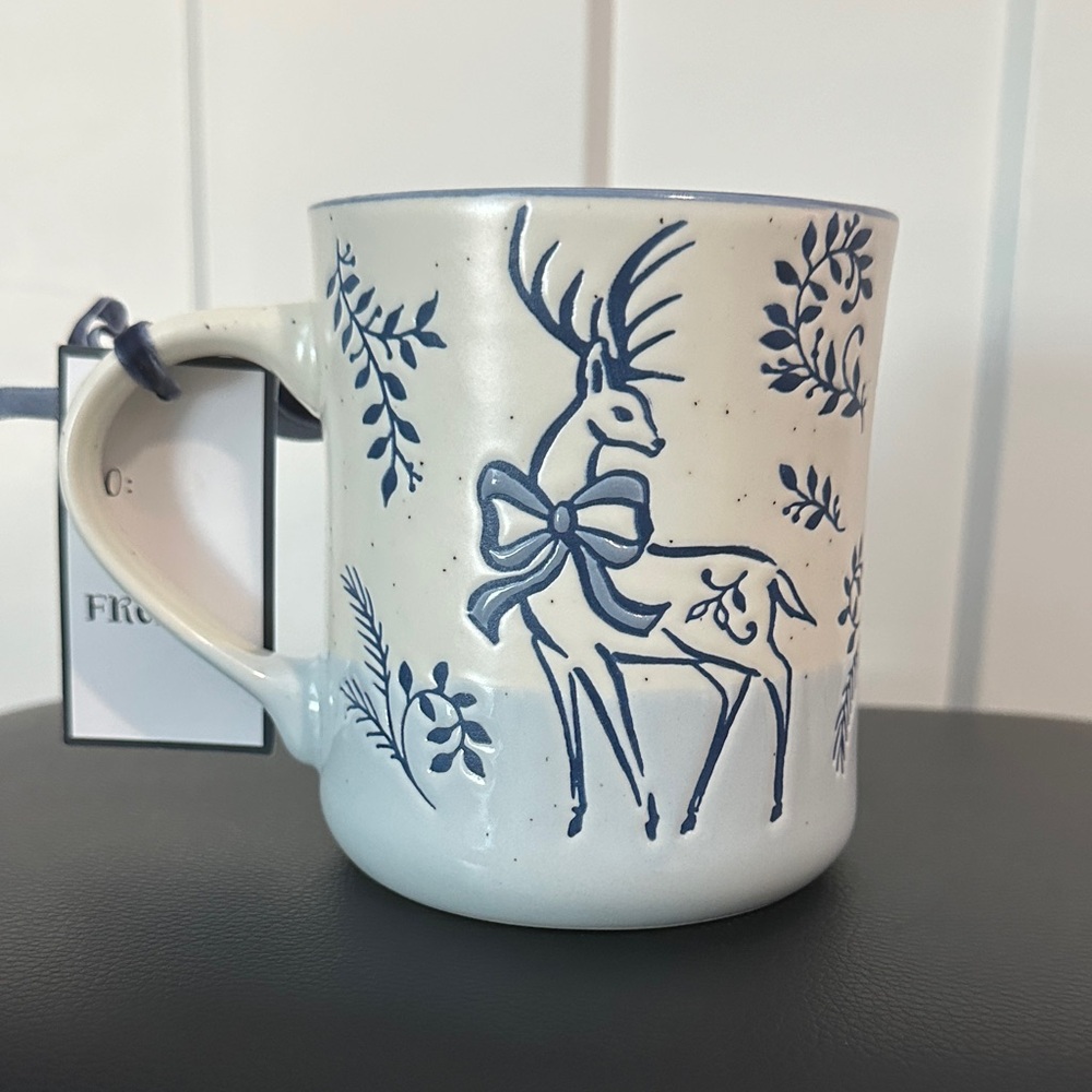 Peppermint & Pine Blue and White Reindeer Mug - Picture 3 of 7